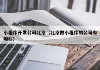 小程序开发公司北京（北京做小程序的公司有哪些）