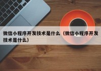 微信小程序开发技术是什么（微信小程序开发技术是什么）